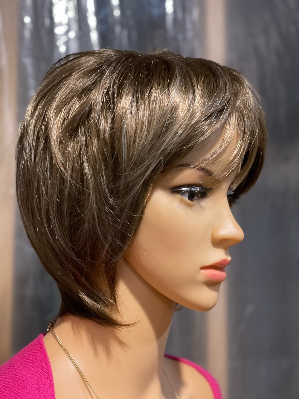 NWT 10” light brown short puff top natural wig new with tag